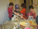 mixing the latke batter